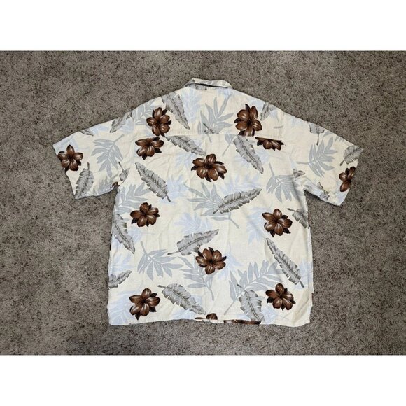 VTG BANANA CABANA 100% Silk Floral Hawaiian Button Shirt Beach Surf Resort XL - Picture 2 of 9